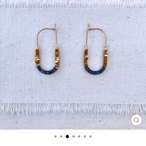 pliers and string.: oblong mosaic hoop earrings